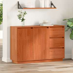 Strani šal Rjav hrast 111 x 34 x 75 cm Masivno borovo les