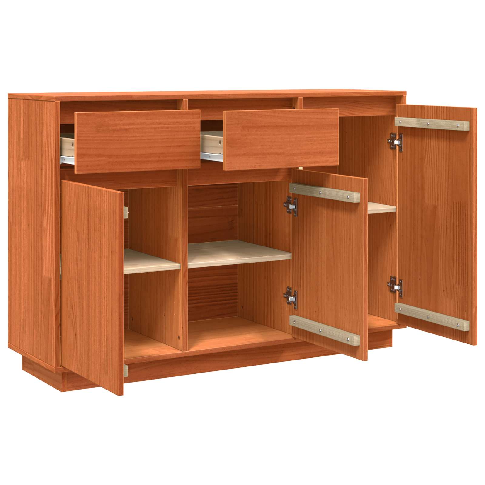 Strani šal Voskast rjav 110 x 34 x 75 cm Masivno borovo les - slika 5