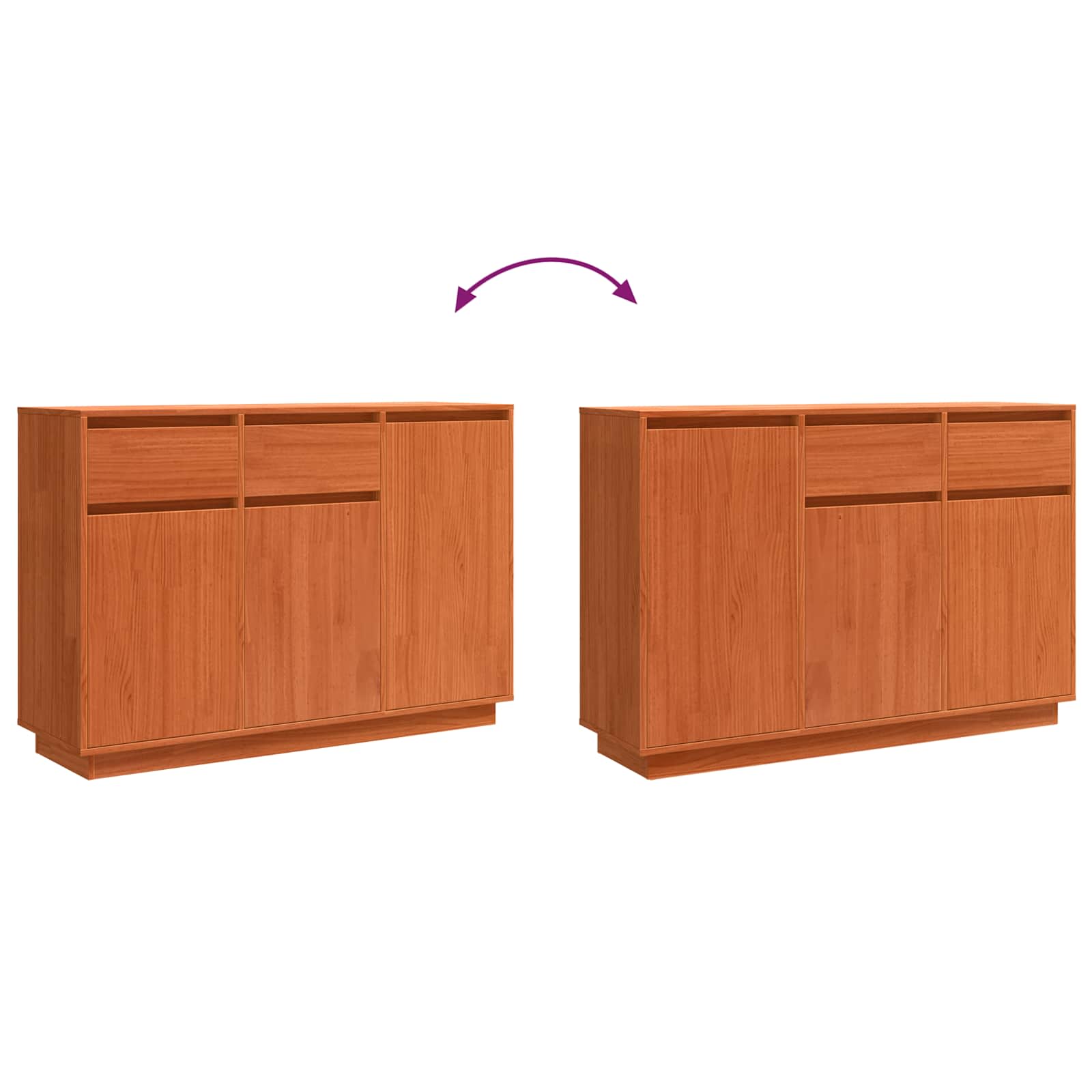 Strani šal Voskast rjav 110 x 34 x 75 cm Masivno borovo les - slika 12