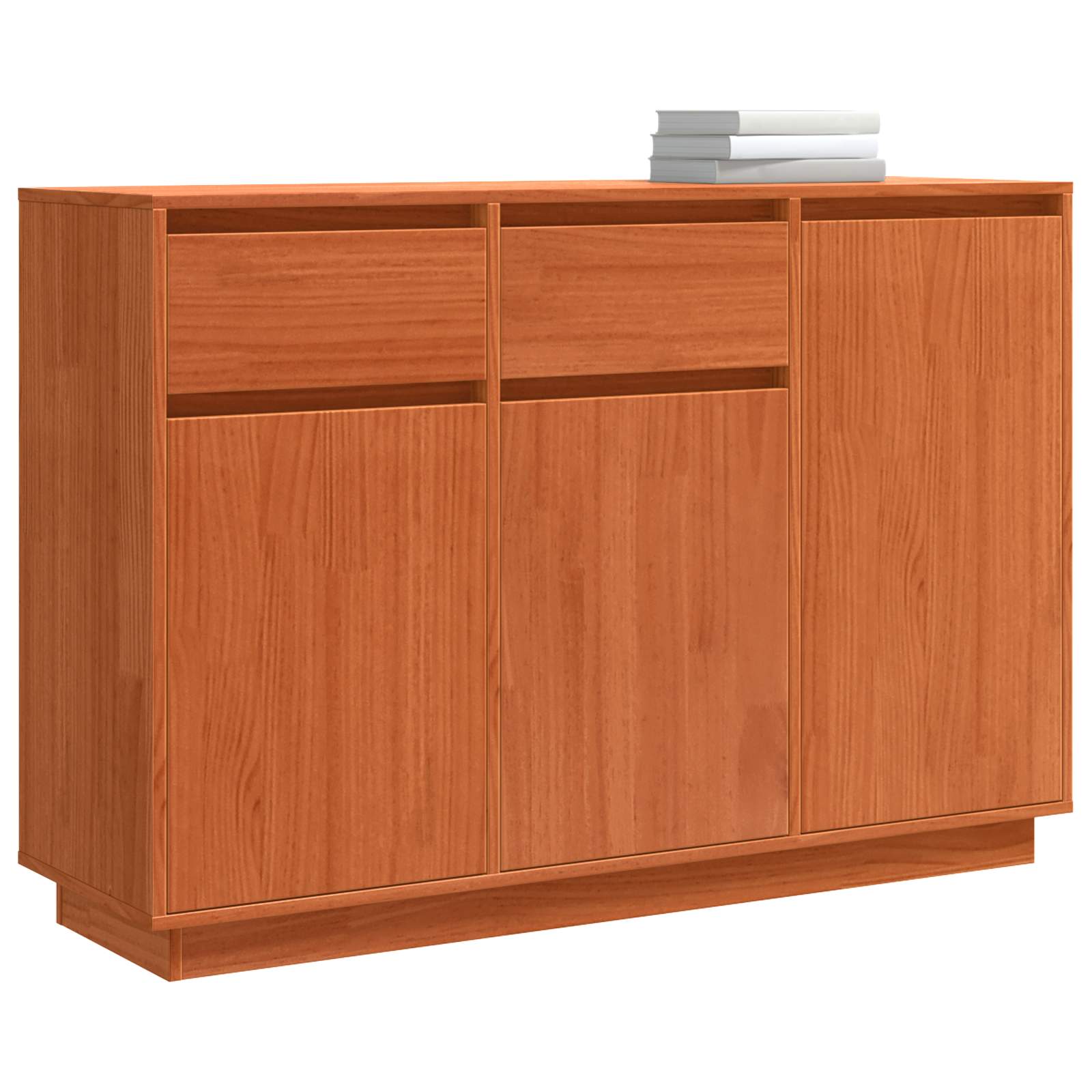 Strani šal Voskast rjav 110 x 34 x 75 cm Masivno borovo les - slika 3