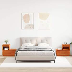 Nočna omarica s predalom 2 pcs Voskast rjav 60 x 34 x 51 cm