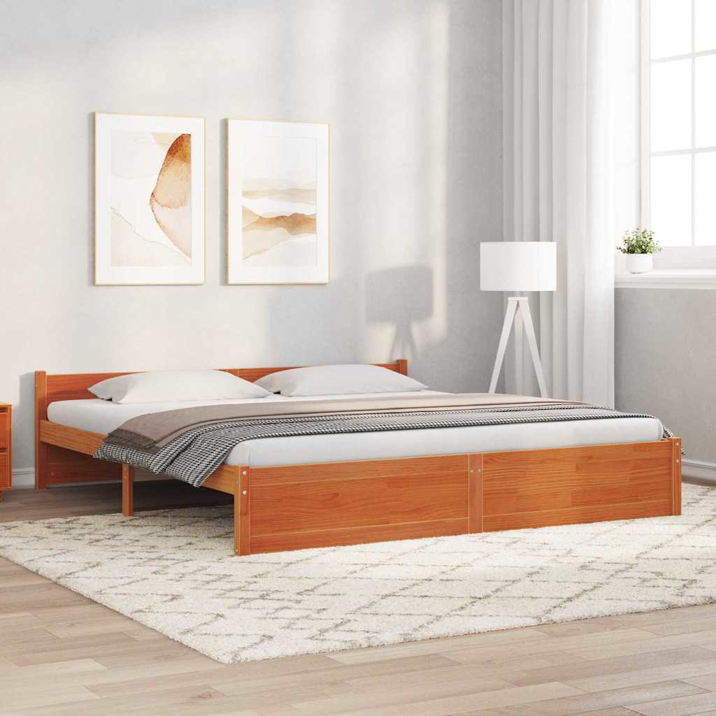 Bedframe Wasbruin 200 x 200 cm Massief grenenhout