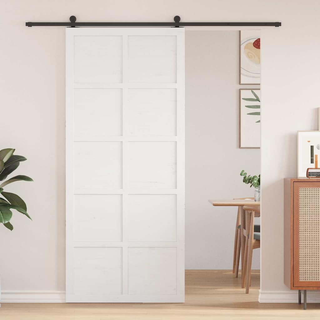 Barn Door White 90 x 210 cm Solid pine wood