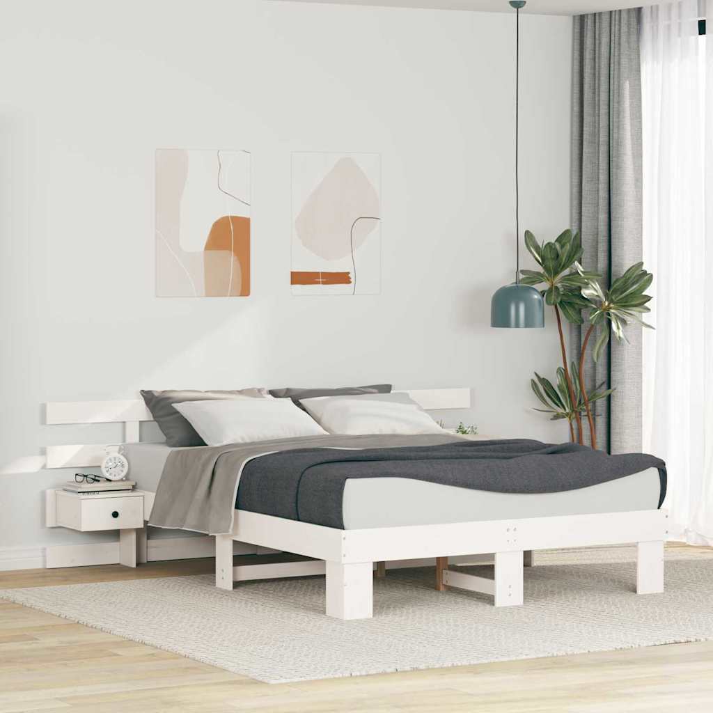 Voodi raam sahtliga Valge 160 x 200 cm