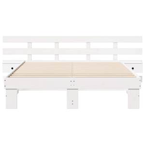Rám postele s čelo Bílá 150 x 200 cm Masivní borové dřevo - obrázek 5