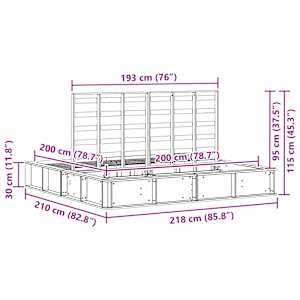 Rám postele Voskově hnědá 200 x 200 cm Masivní borové dřevo - obrázek 12
