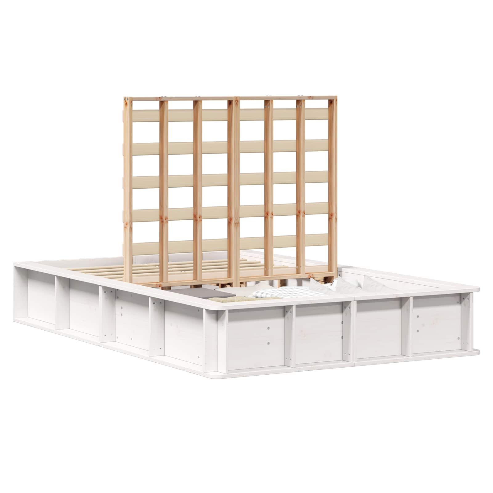 vidaXL Bedframe Wit 120 x 200 cm Massief grenenhout, foto 3