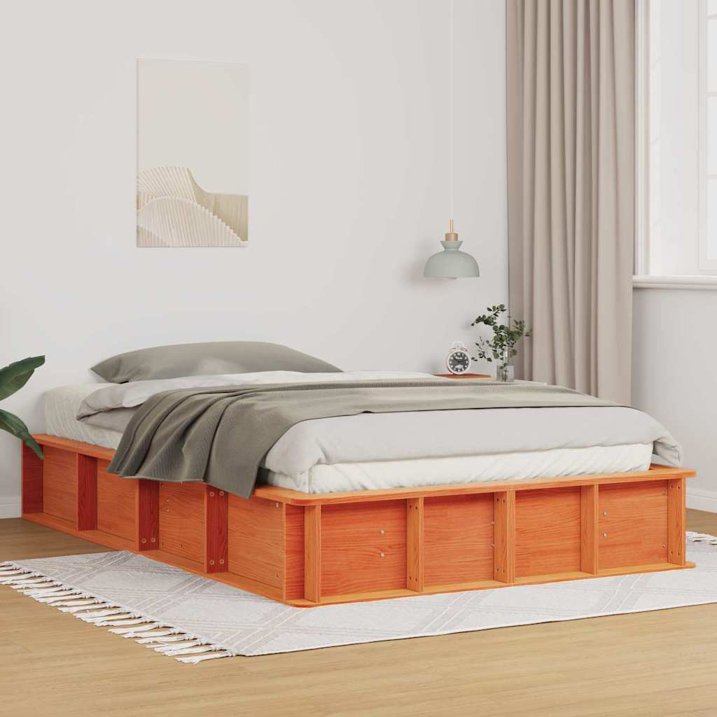 Voodi raam ladustamisega Vahapruun 140 x 190 cm Täispuit