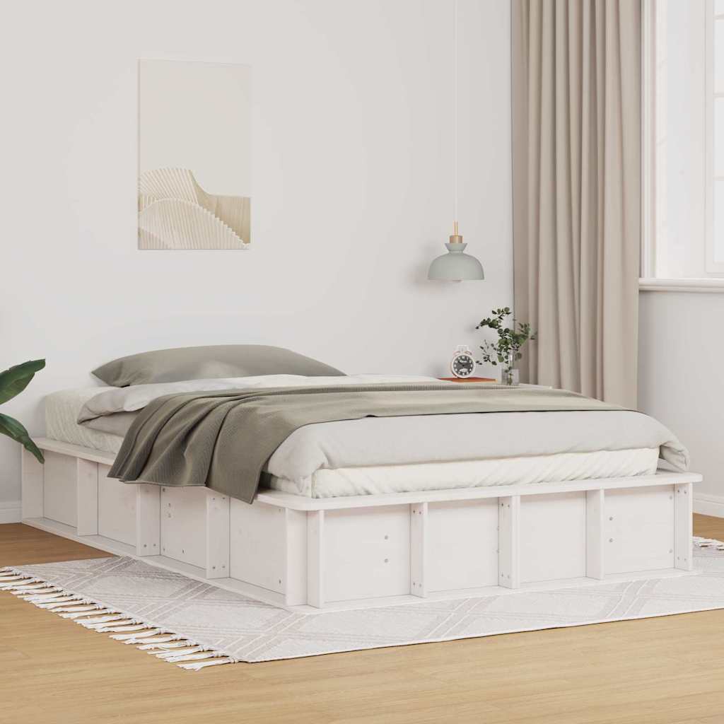 Voodi raam ladustamisega Valge 120 x 190 cm puit