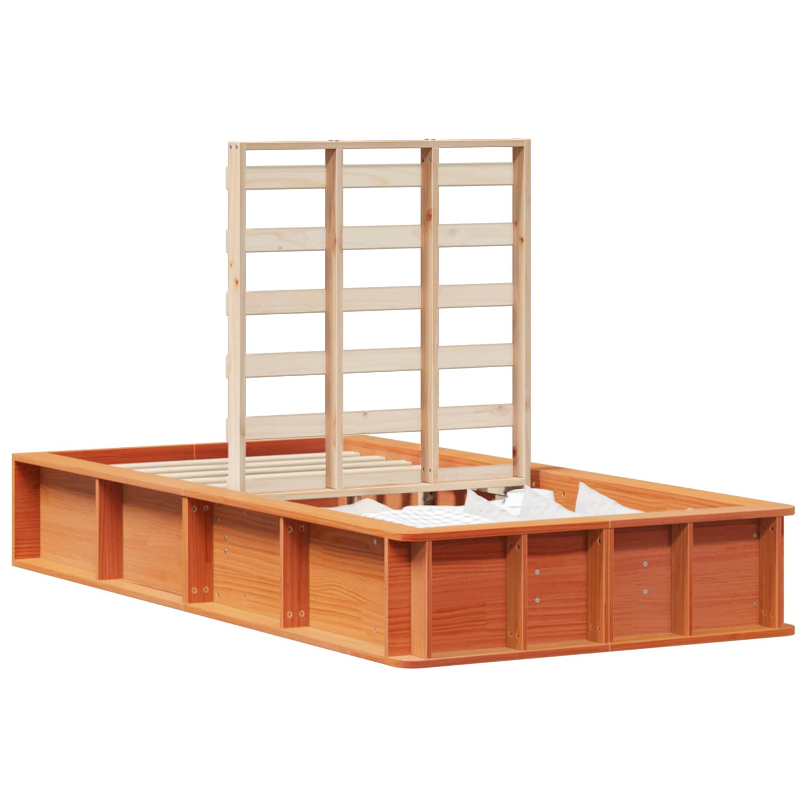 Thumbnail - vidaXL Bettrahmen Wachsbraun 100 x 200 cm Massives Kiefernholz