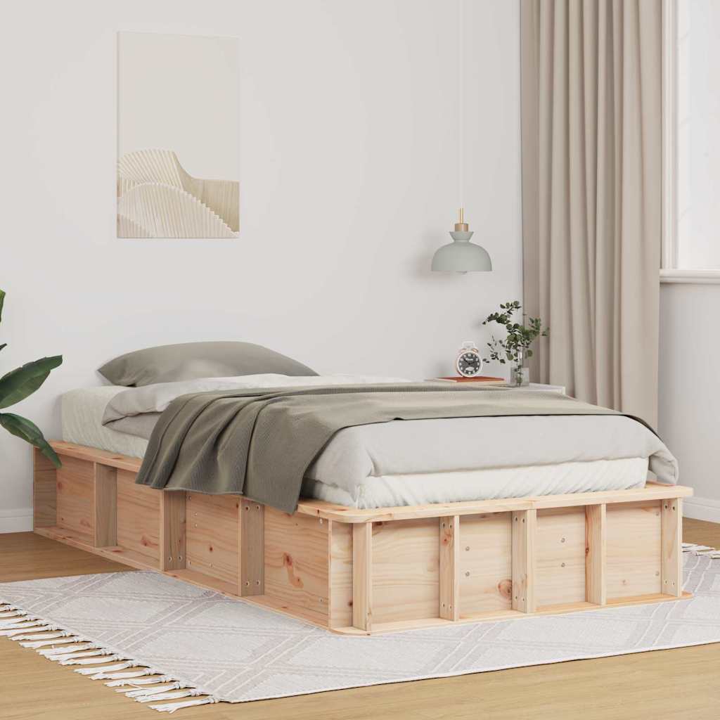 Voodi raam ladustamisega Pruun 90 x 190 cm puit