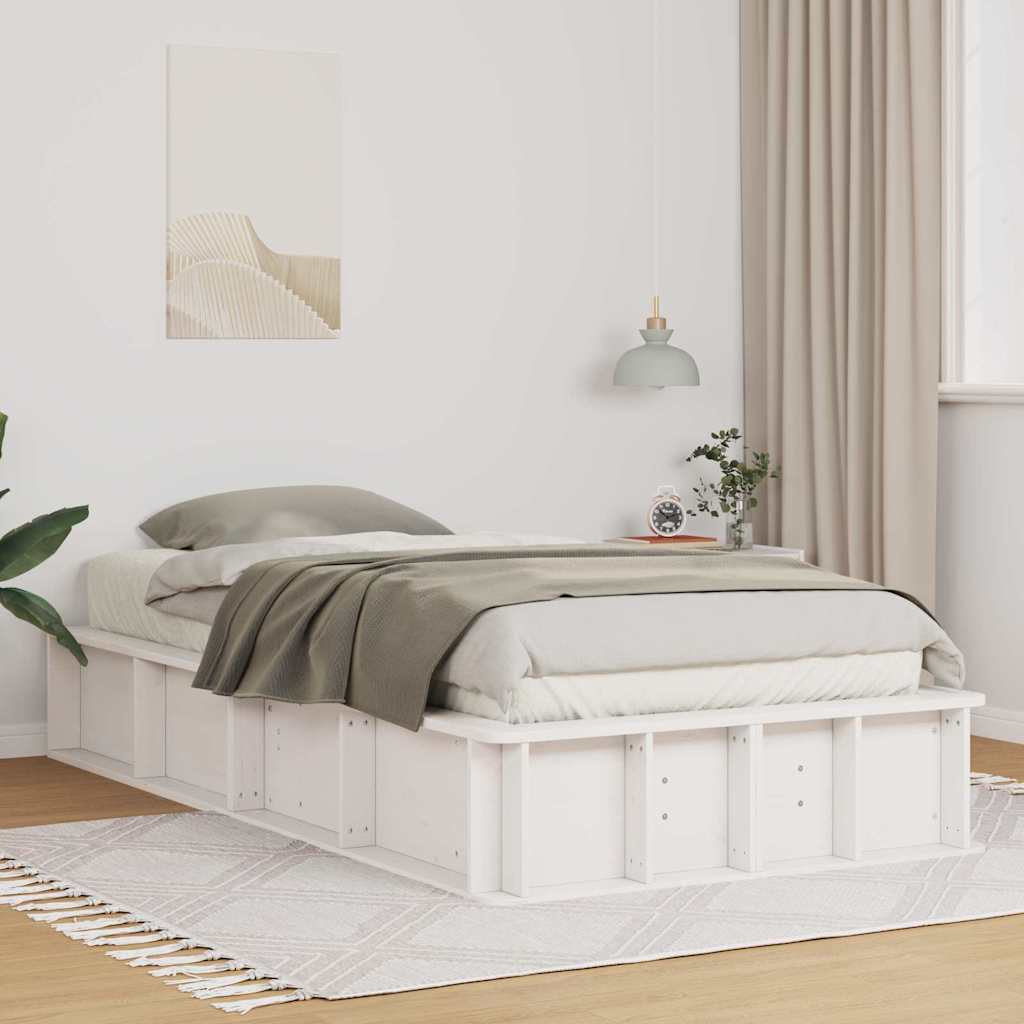 Voodi raam ladustamisega Valge 90 x 190 cm puit