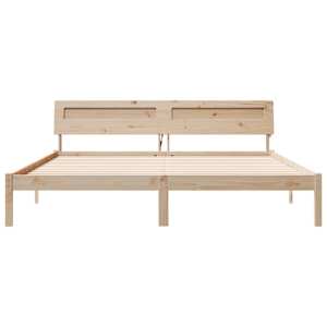Rám postele s čelo Hnědá 200 x 200 cm Masivní borové dřevo - obrázek 5