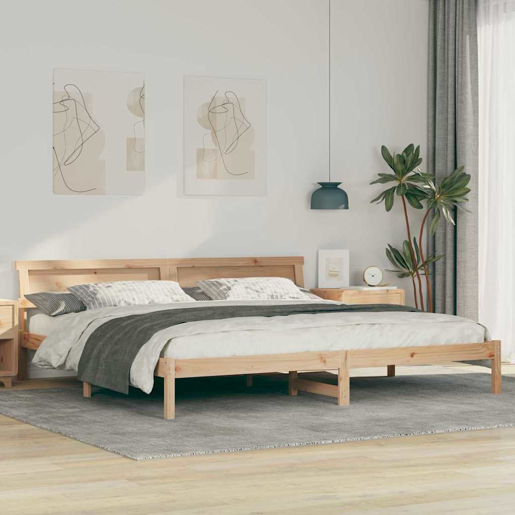 Bedframe Bruin 200 x 200 cm Massief grenenhout