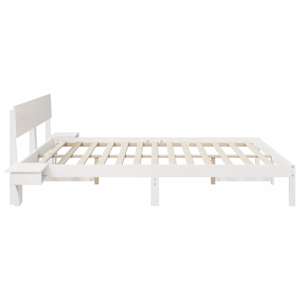 Rám postele s čelo Bílá 200 x 200 cm Masivní borové dřevo - obrázek 6