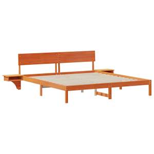 Rám postele Voskově hnědá 200 x 200 cm Masivní borové dřevo - obrázek 4