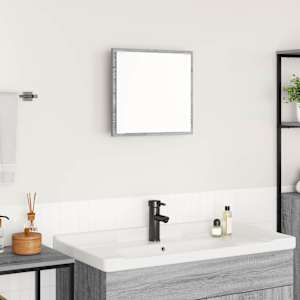 LED koupelnové zrcadlo Nástěnný Šedá Sonoma 40 x 37 x 8.5 cm - obrázek 1