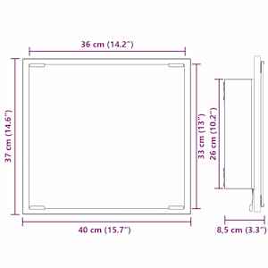LED koupelnové zrcadlo Nástěnný Šedá Sonoma 40 x 37 x 8.5 cm - obrázek 9