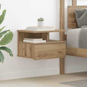 Plavajoča nočna omarica s predalom Umetni hrast 40 x 31 x 28 cm