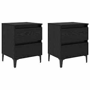 Noční skříňka 2 pcs Černý dub 40 x 35 x 50 cm Kompozitní dřevo - obrázek 2
