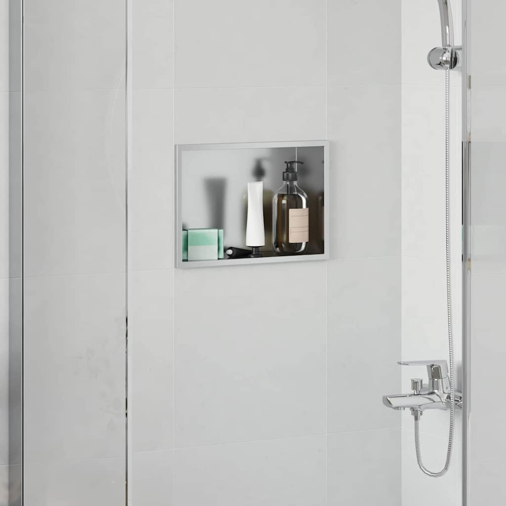 vidaXL Nisă de Duș Argintiu 30 x 20 x 9.5 cm Oţel inoxidabil