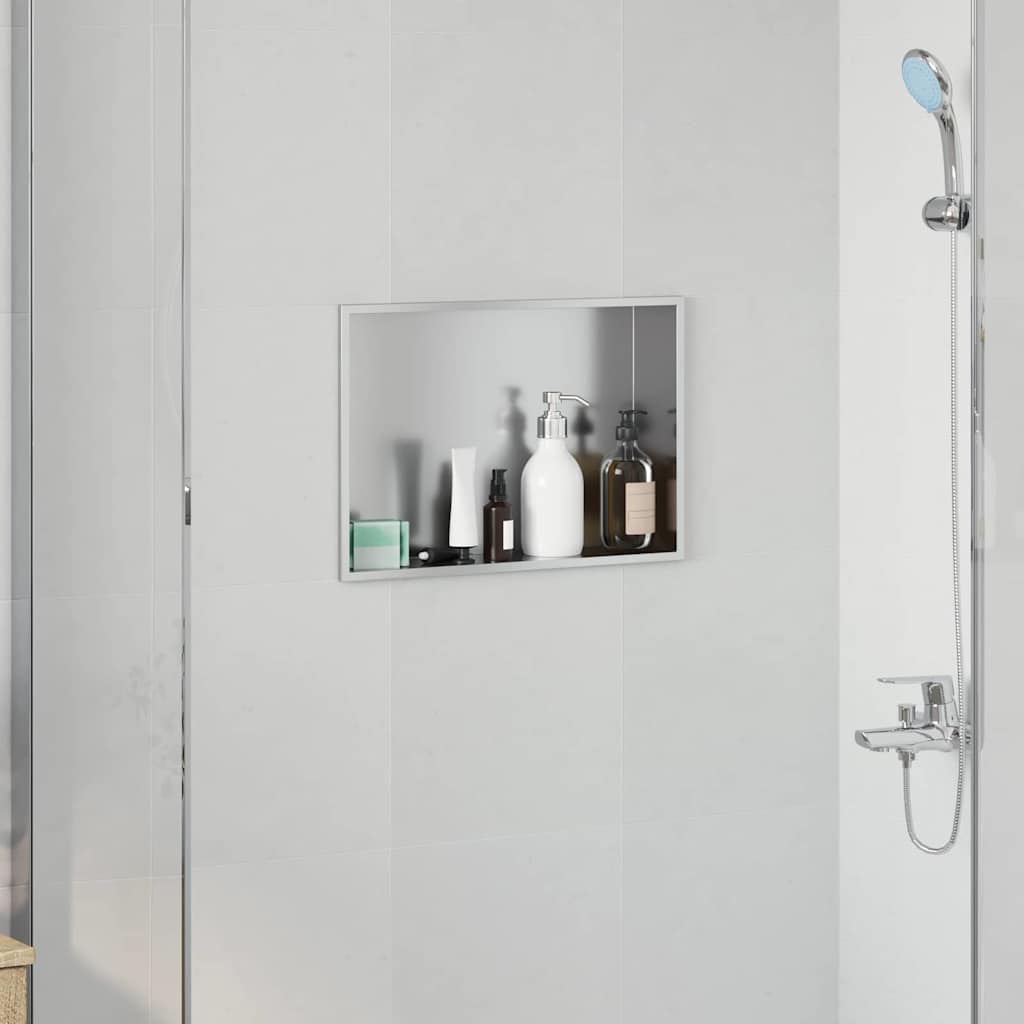 vidaXL Nisă de Duș Argintiu 45 x 30 x 9.5 cm Oţel inoxidabil