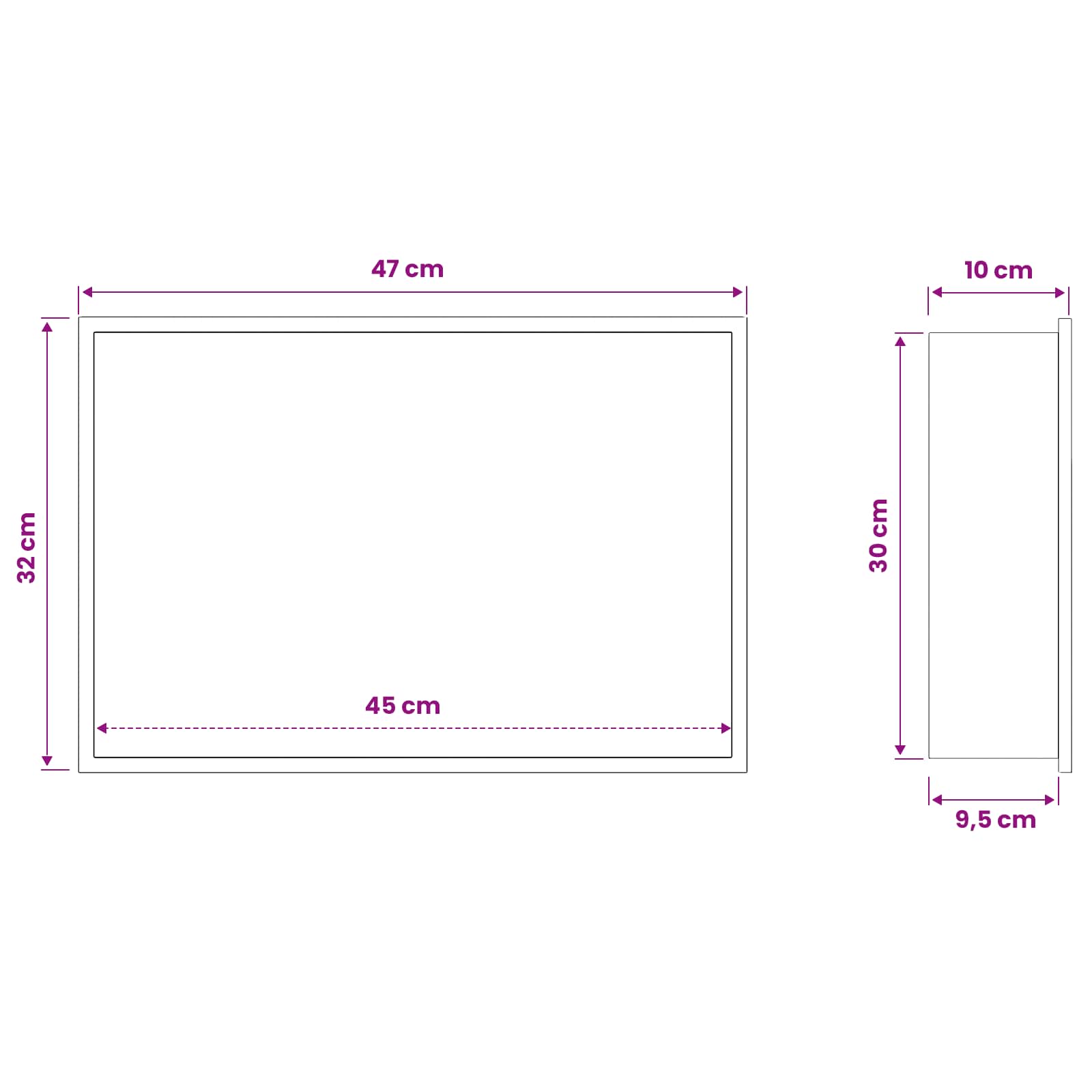 Duschnische Silber 45 x 30 x 9,5 cm Edelstahl – Ansicht 9