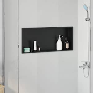 Sprchový nik Černá 75 x 30 x 9,5 cm Nerezová ocel - obrázek 1