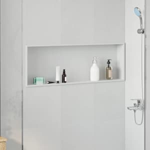 Tuš niša Bela 90 x 30 x 9,5 cm Nerjaveče jeklo