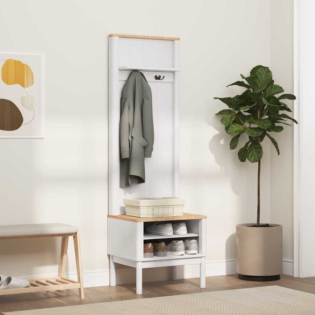 Omara za hodnik FLORO Bela 50 x 40 x 158 cm Masivno borovo les - slika 4