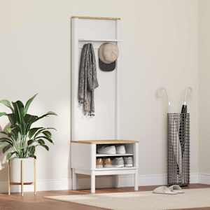 Omara za hodnik FLORO Bela 50 x 40 x 158 cm Masivno borovo les