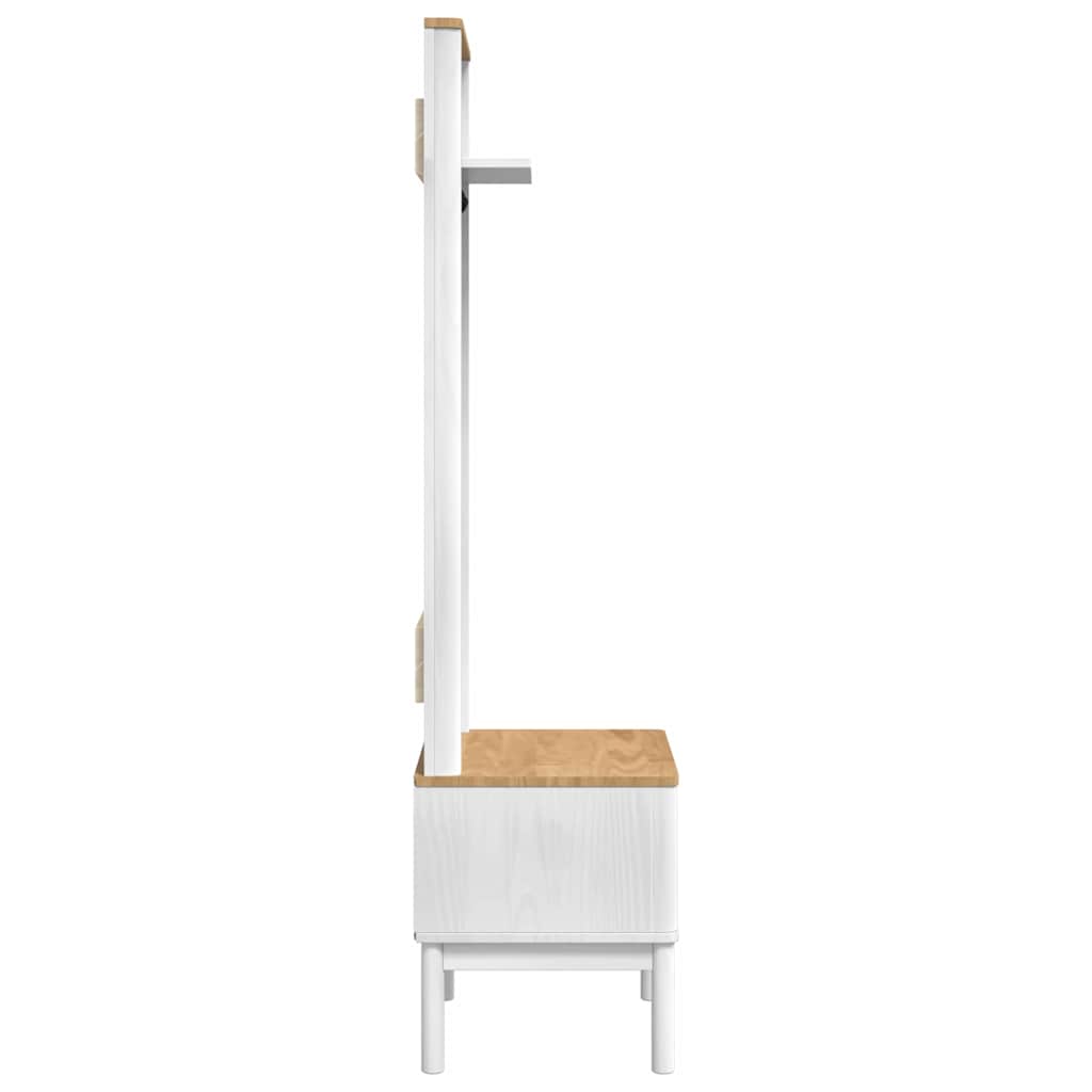 Omara za hodnik FLORO Bela 50 x 40 x 158 cm Masivno borovo les - slika 6