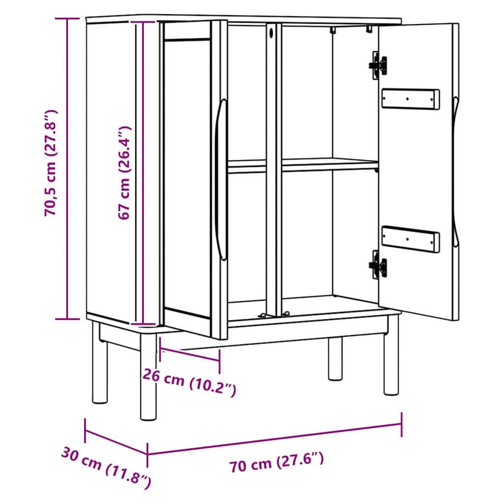 Puse Vaks brūns 70 x 30 x 70,5 cm Cieta priede