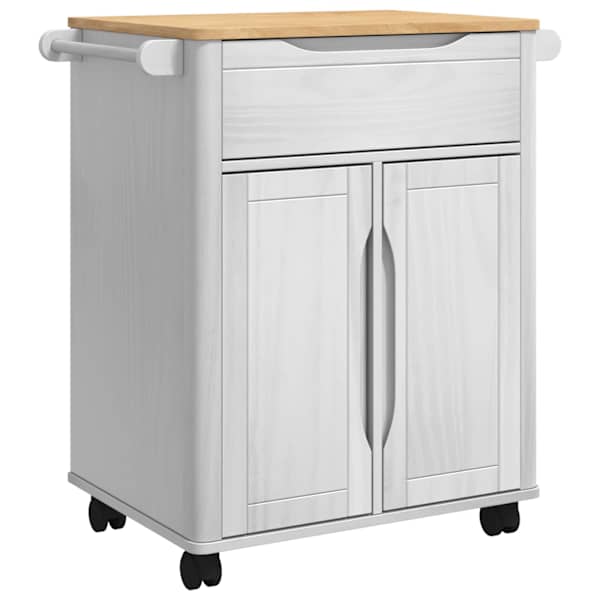 vidaXL K&ouml;&ouml;gik&auml;ru FLORO Valge 72,5 x 45 x 80 cm Kindel m&auml;nnipuidust