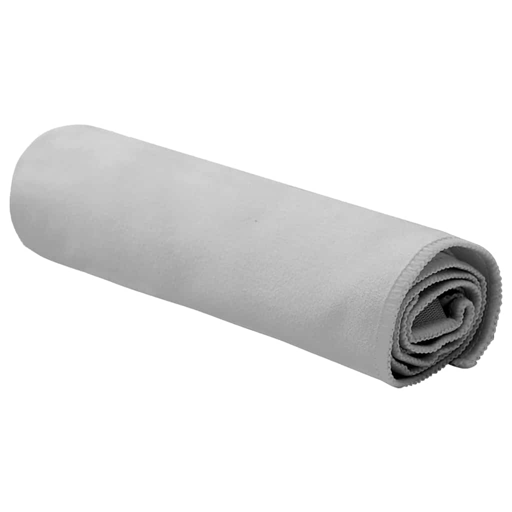 vidaXL Sporthanddoeken 2 pcs Grijs 50 x 30 cm Polyester en polyamide