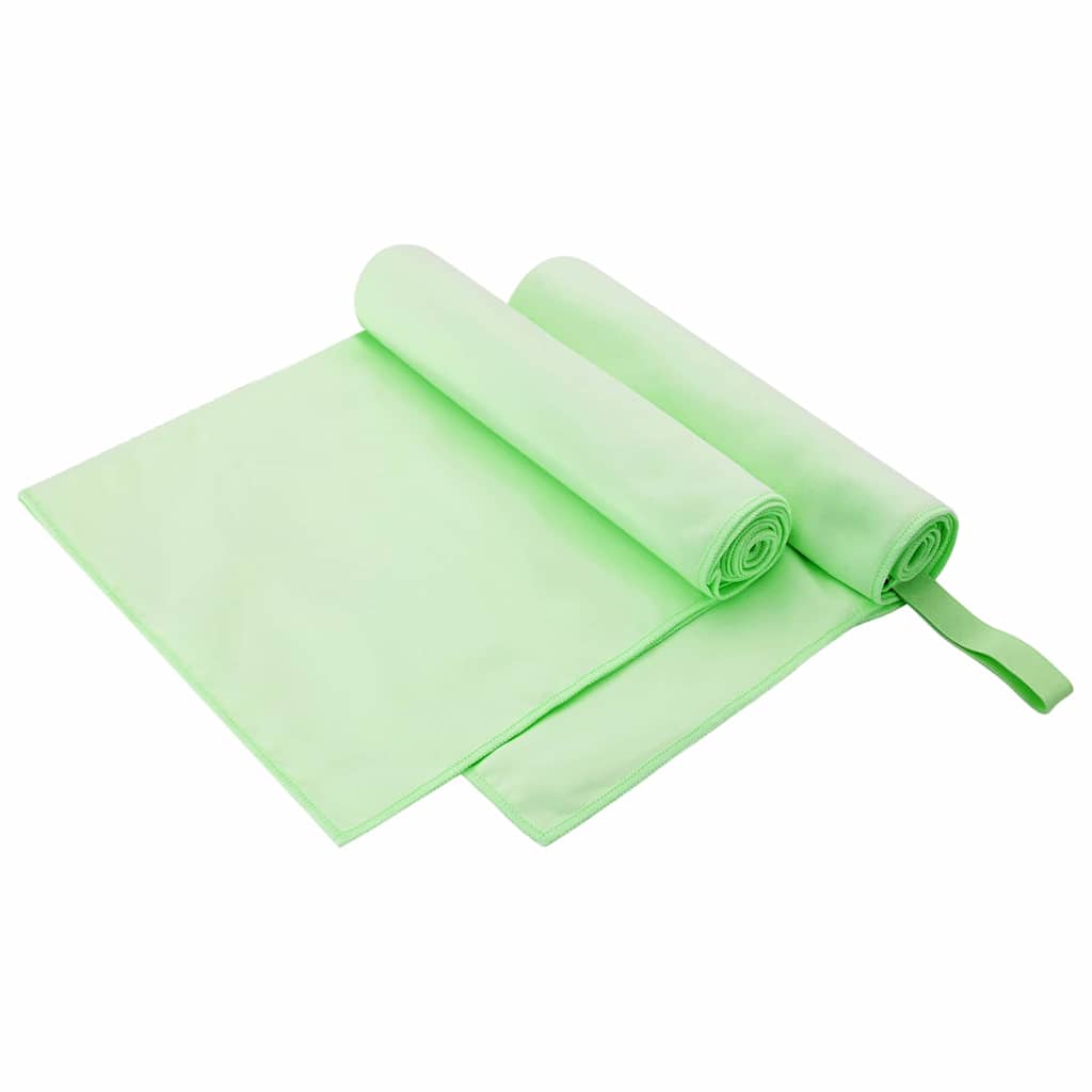 vidaXL Prosoape Sport 2 pcs Verde 100 x 50 cm Poliester și poliamidă