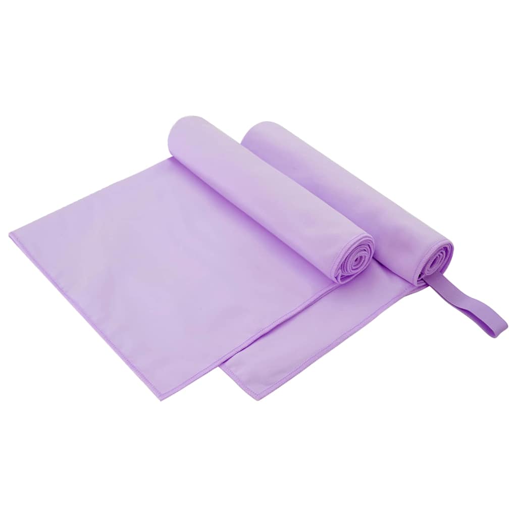 vidaXL Prosoape Sport 2 pcs Violet 100 x 50 cm Poliester și poliamidă