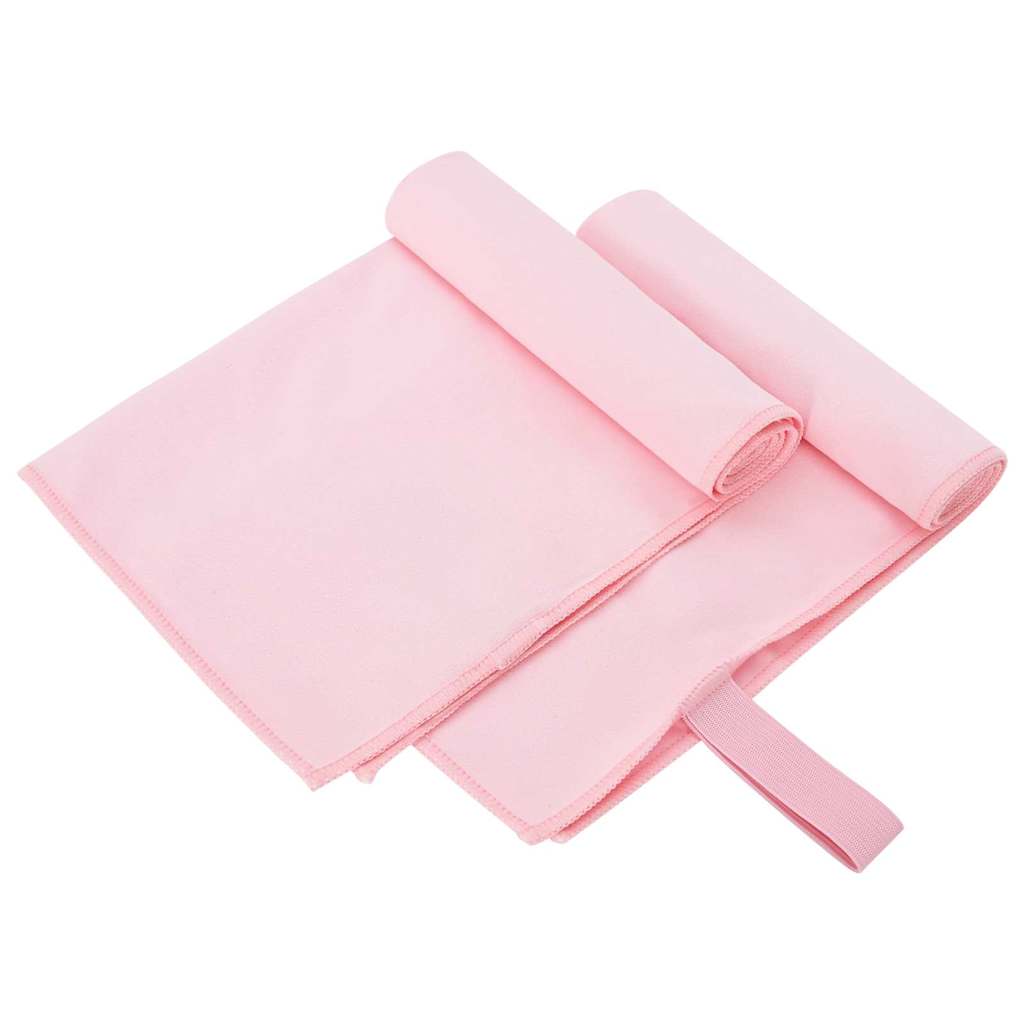 vidaXL Prosoape Sport 2 pcs Roz 50 x 30 cm Poliester și poliamidă