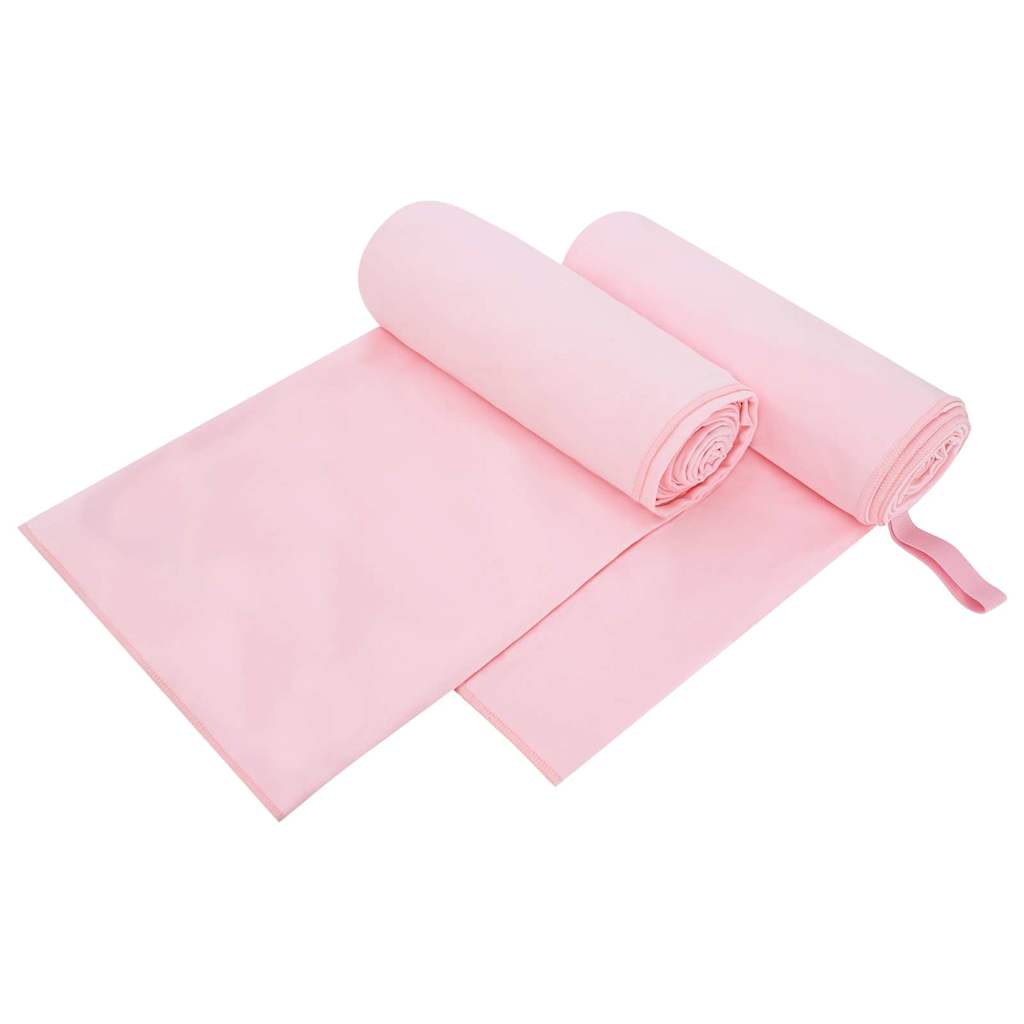 vidaXL Prosoape Sport 2 pcs Roz 200 x 100 cm Poliester și poliamidă