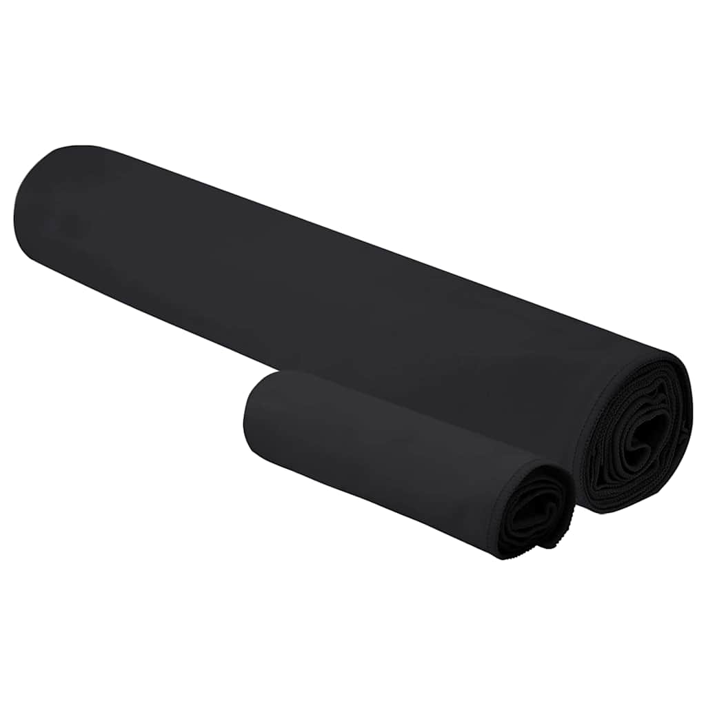 vidaXL Set van Sporthanddoeken Anders Zwart Stof