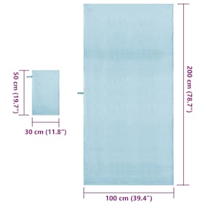 Sada sportovních ručníků 2 pcs Modrá textil - obrázek 8