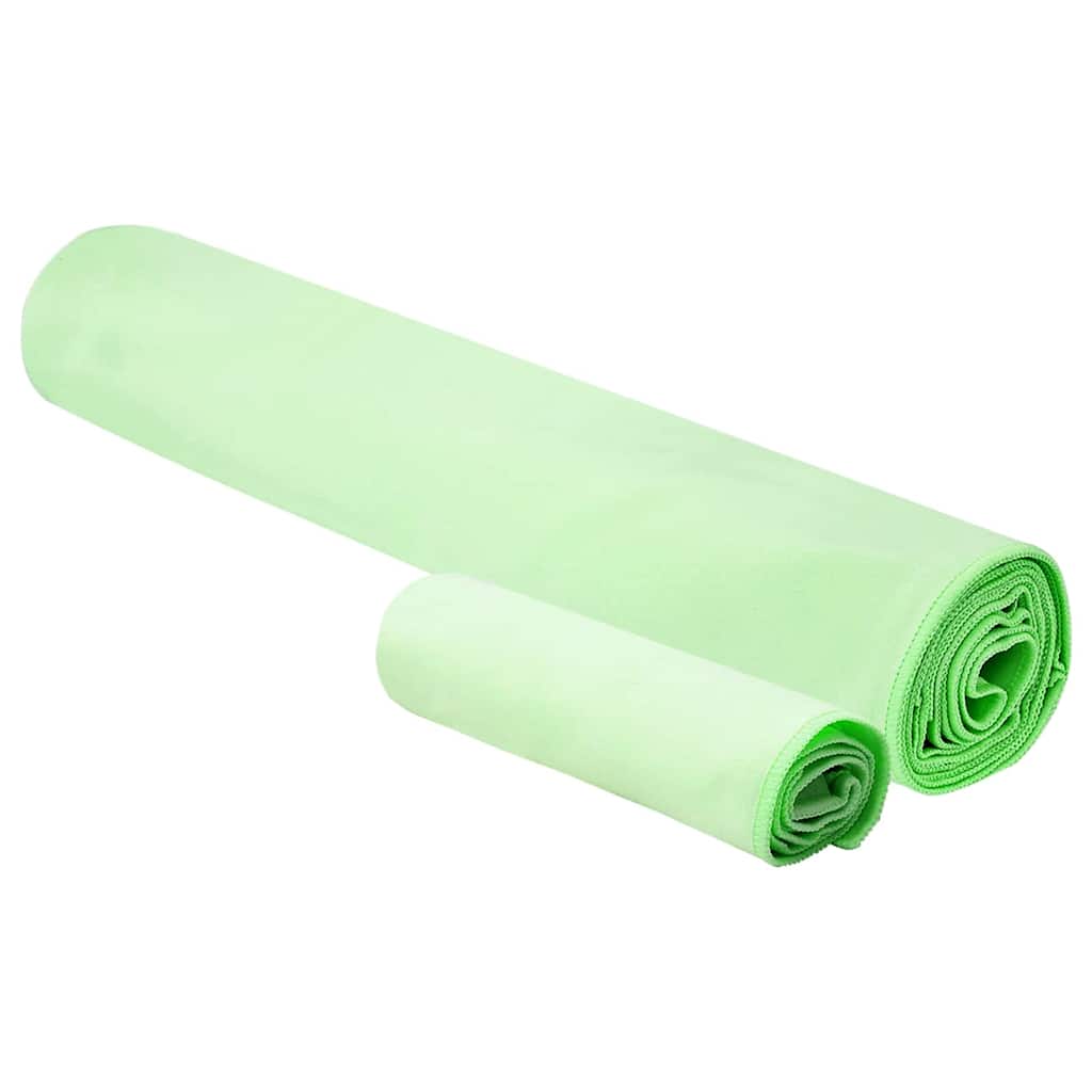 vidaXL Set van Sporthanddoeken Anders Groen Stof