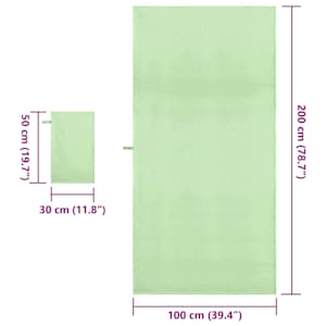 Sada sportovních ručníků 2 pcs Zelená textil - obrázek 8