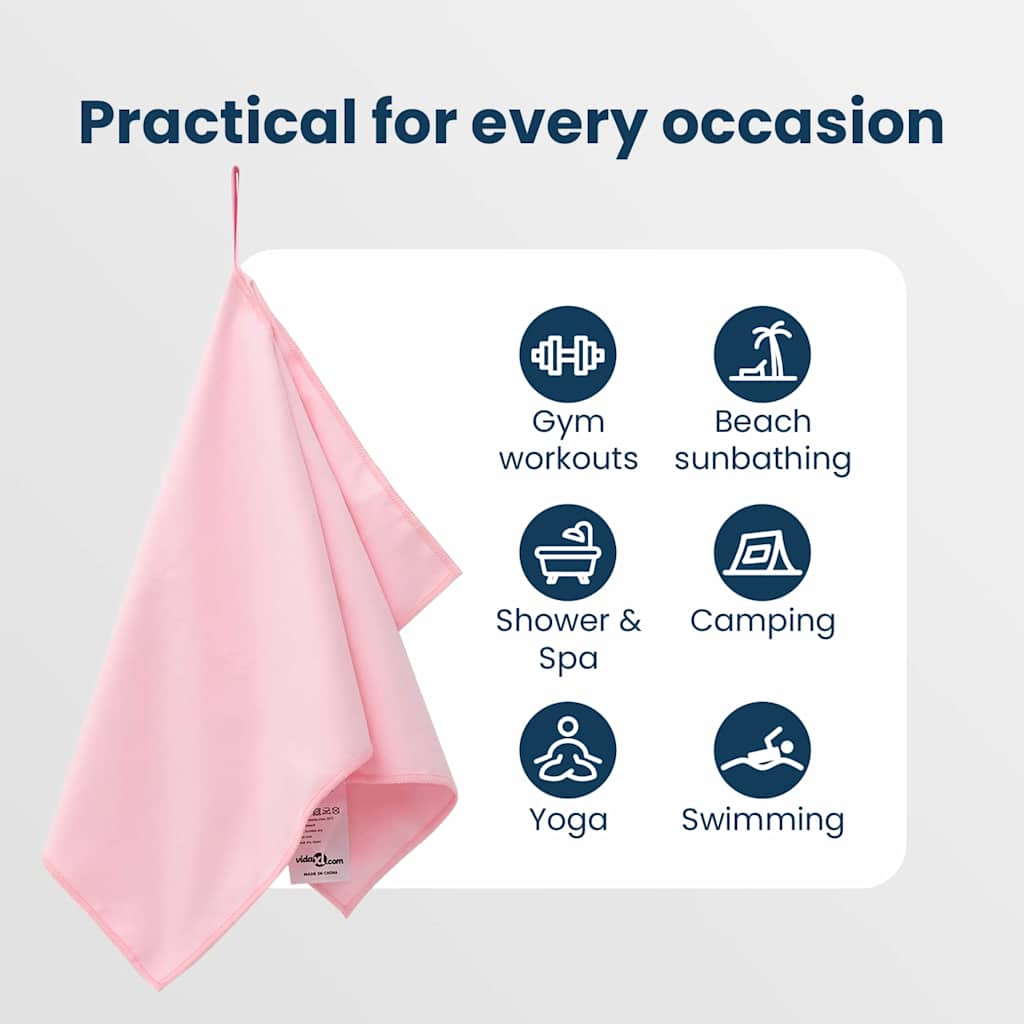 vidaXL Sporthandtuch Set 2 pcs Rosa Stoff – Bild 8