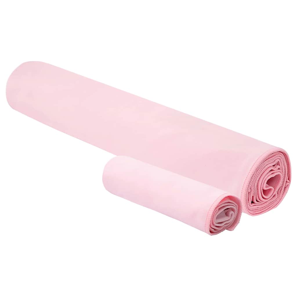 vidaXL Set van Sporthanddoeken Anders Roze Stof
