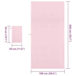 Sada sportovních ručníků 2 pcs Růžová textil - obrázek 8