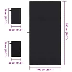 Sada sportovních ručníků 3 pcs Černá Polyester a polyamid - obrázek 8