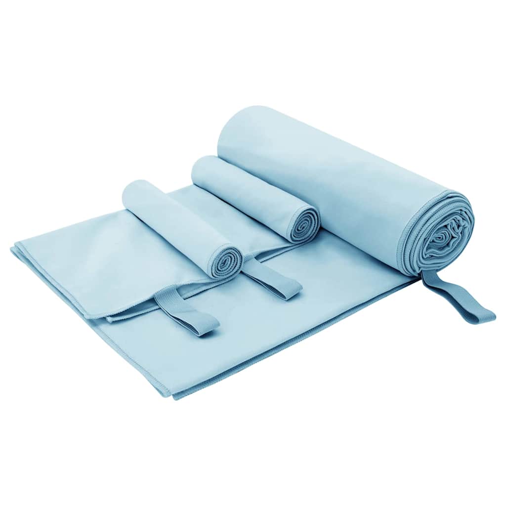 vidaXL Set de Prosoape Sport 3 pcs albastru Poliester și poliamidă