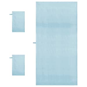 Sada sportovních ručníků 3 pcs Modrá Polyester a polyamid - obrázek 4