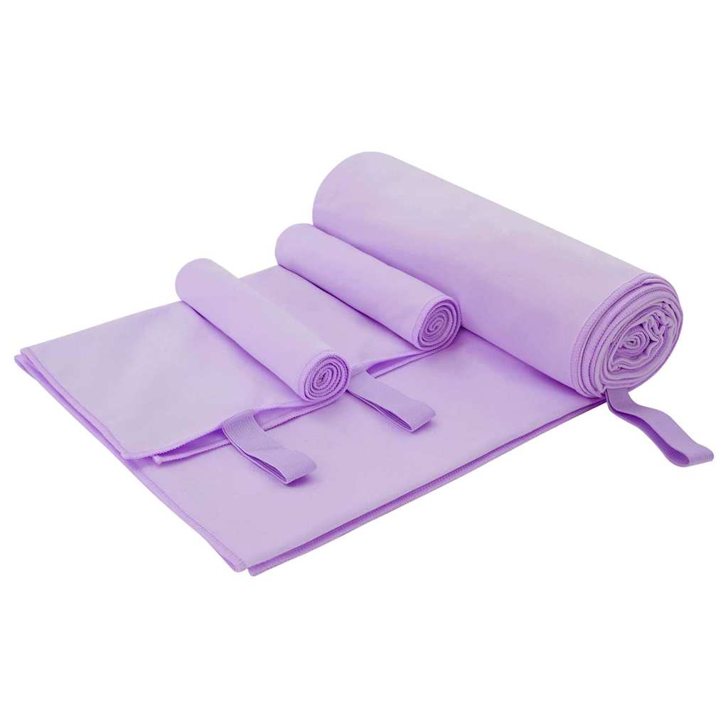 vidaXL Set de Prosoape Sport 3 pcs Violet Poliester și poliamidă